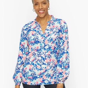 Talbots Ruffle Trim Popover Tunic